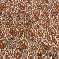 Кружевное полотно (н) коричнево-черное - итальянские ткани Тессутидея арт. 03-6921