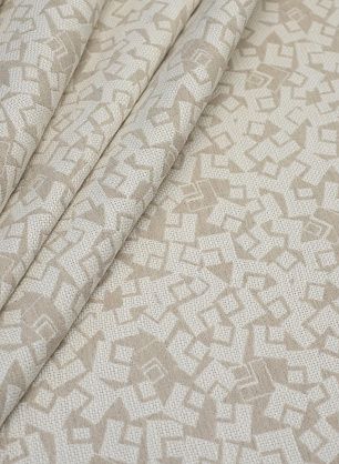 Жаккард (н) бежево-белый принт - в интернет-магазине тканей Тессутидея арт. 16-0522