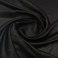 Подкладочная жаккардовая (н) черная - итальянские ткани Тессутидея арт. 08-0815