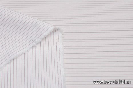 Сорочечная (н) бело-красная полоска - итальянские ткани Тессутидея арт. 01-6313
