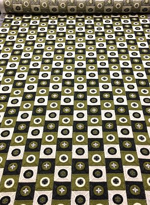 Вышивка на органзе (н) черно-бело-зеленый орнамент - в интернет-магазине тканей Тессутидея арт. 03-4776