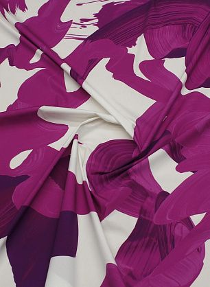 Хлопок 180 г/м (н) крупная сиренево-фиолетовая абстракция на белом - в интернет-магазине тканей Тессутидея арт. 01-7772