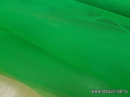 Сетка фатин зеленая - итальянские ткани Тессутидея арт. 14-0145