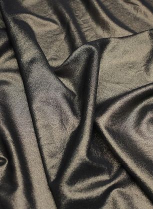 Шифон стрейч с напылением (о) черно-золотой - в интернет-магазине тканей Тессутидея арт. 10-3129