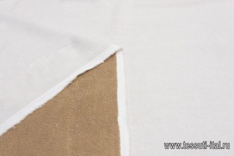 Хлопок махровый костюмный дабл (о) белый/бежевый в стиле Burberry - итальянские ткани Тессутидея арт. 01-6701