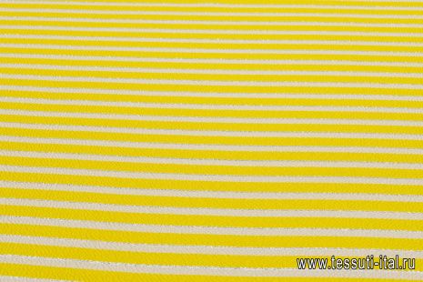 Жаккард с люрексом (н) желто-молочная полоска - итальянские ткани Тессутидея арт. 03-6825