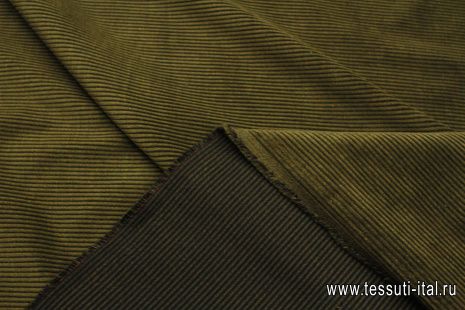 Ветльвет (о) темно-оливково-черный - итальянские ткани Тессутидея арт. 01-7514