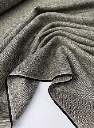 Лен костюмный (н) черно-бежевая елочка - в интернет-магазине тканей Тессутидея арт. 16-1128