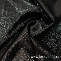 Бархат на трикотажной основе с серебряными блестками (о) черный - итальянские ткани Тессутидея арт. 03-6963