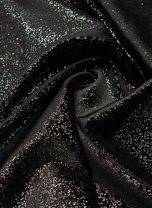 Бархат на трикотажной основе с серебряными блестками (о) черный - в интернет-магазине тканей Тессутидея арт. 03-6963