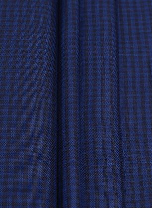 Лен костюмный (н) сине-черная клетка - в интернет-магазине тканей Тессутидея арт. 16-0732