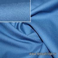 Плательная стрейч двухслойная(о) синяя - итальянские ткани Тессутидея арт. 17-0575