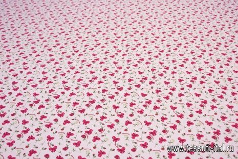 Хлопок стрейч (н) розы и банты на светло-розовом в стиле Monnalisa - итальянские ткани Тессутидея арт. 01-5585