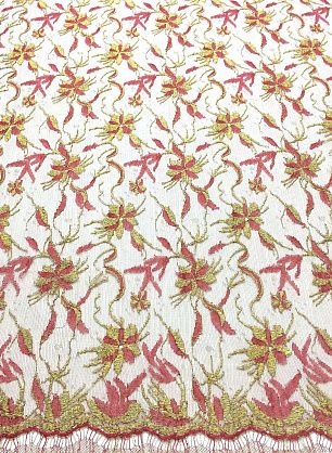 Кружево с люрексом (н) красно-коричнево-золотое Solstiss - в интернет-магазине тканей Тессутидея арт. 03-5067