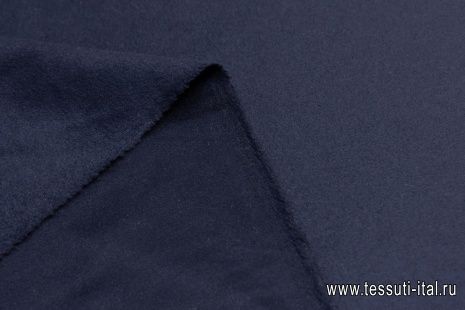 Пальтовая двухслойная (о) темно-синяя - итальянские ткани Тессутидея арт. 09-1742