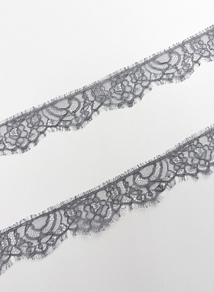 Кружево (о) светло-серое ш-4,5см - итальянские ткани Тессутидея.