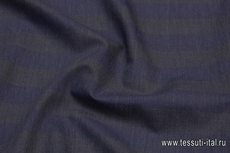 Сорочечная (н) сине-графитовая полоска  - итальянские ткани Тессутидея арт. 01-6325