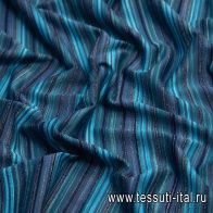 Трикотаж хлопок (н) сине-бирюзовый в стиле Missoni - итальянские ткани Тессутидея арт. 12-0959