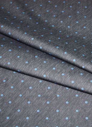 Сорочечная (н) синий горох на темно-синем меланже - в интернет-магазине тканей Тессутидея арт. 01-2967