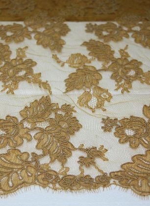 Кружево (о) охра ш-90см Jean Bracq - в интернет-магазине тканей Тессутидея арт. 03-3342