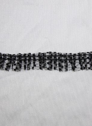 Тесьма декоративная черная сетка в горох  ш-2,5см - итальянские ткани Тессутидея.