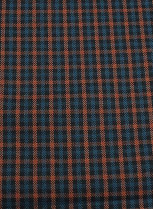 Костюмная (н) сине-черно-терракотовая клетка - в интернет-магазине тканей Тессутидея арт. 05-4433