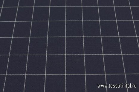 Костюмная (н) сине-белая клетка с красно-белой полосой - итальянские ткани Тессутидея арт. 05-4035