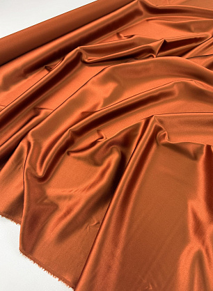 Шелк атлас стрейч (о) терракотовый - в интернет-магазине тканей Тессутидея арт. 10-5007