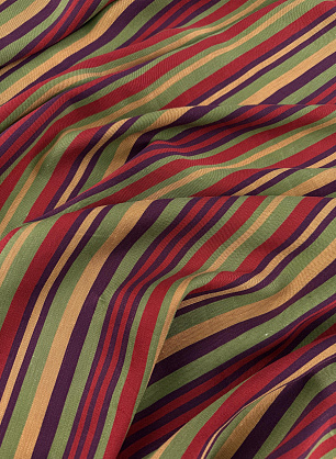 Лен (н) бордово-зелено-оранжевая полоска - в интернет-магазине тканей Тессутидея арт. 16-1151