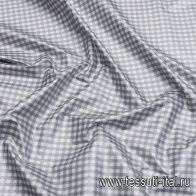 Сорочечная (н) черно-белая клетка с серебряным напылением - итальянские ткани Тессутидея арт. 01-6950