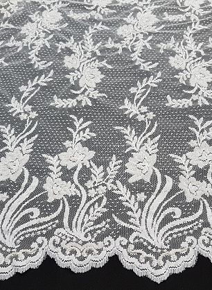 Кружево расшитое стеклярусом (о) айвори - в интернет-магазине тканей Тессутидея арт. 03-4877