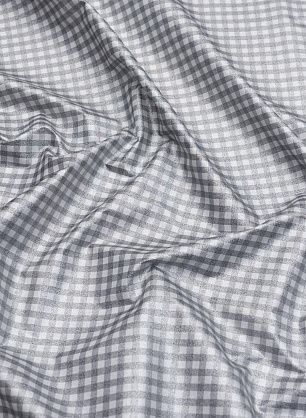 Сорочечная (н) черно-белая клетка с серебряным напылением - в интернет-магазине тканей Тессутидея арт. 01-6950