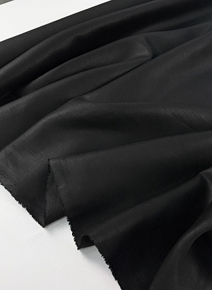 Лен ламинированный (о) черный - в интернет-магазине тканей Тессутидея арт. 16-1144