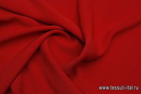 Плательная кади вискоза+ацетат стрейч (о) красная - итальянские ткани Тессутидея арт. 04-1693