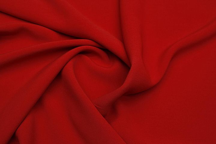 Плательная кади вискоза+ацетат стрейч (о) красная - итальянские ткани Тессутидея арт. 04-1693