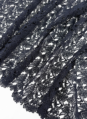 Кружевное полотно макраме (о) темно-синее - в интернет-магазине тканей Тессутидея арт. 01-8124