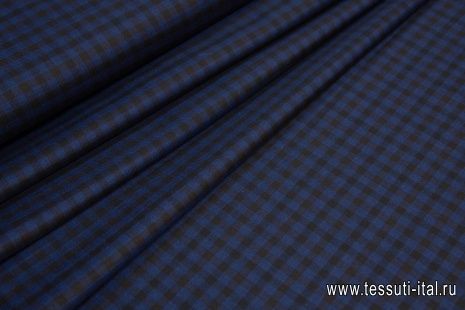 Костюмная (н) сине-коричневая клетка - итальянские ткани Тессутидея арт. 05-3714