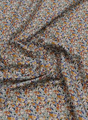 Сорочечная (н) бело-сине-бордовый цветочный рисунок - в интернет-магазине тканей Тессутидея арт. 01-7206