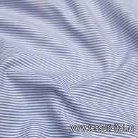 Сорочечная стрейч (н) сине-белая полоска - итальянские ткани Тессутидея арт. 01-6081