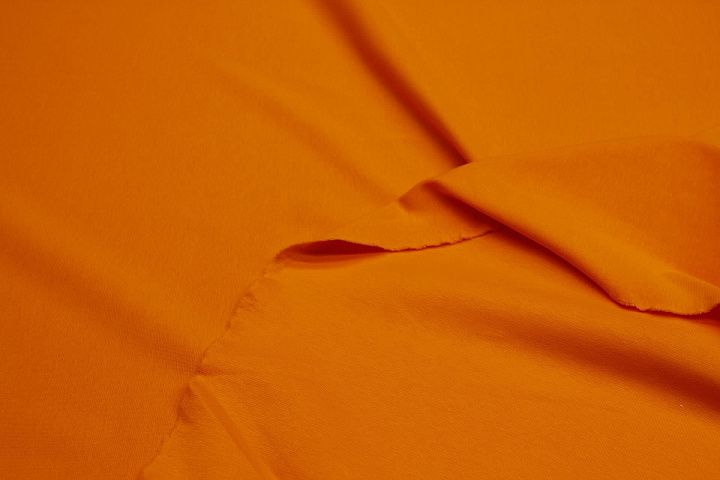 Трикотаж рибана (о) ярко-оранжевый - итальянские ткани Тессутидея арт. 12-1161