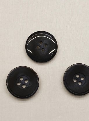 Пуговица пластик под рог 4 прокола d-23мм темно-серо-голубая - в интернет-магазине тканей Тессутидея арт. F-6711