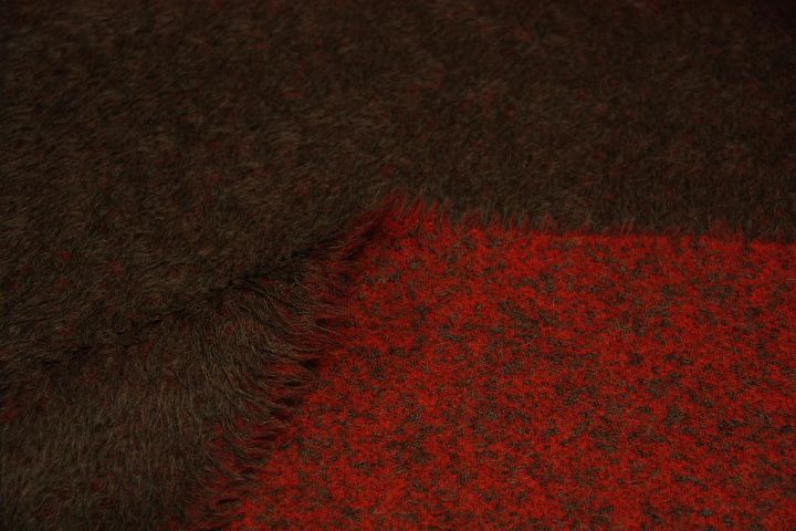 Пальтовая альпака (н) красно-коричневая - итальянские ткани Тессутидея арт. 09-1212