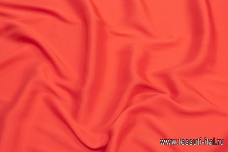 Шелк твил стрейч (о) алый - итальянские ткани Тессутидея арт. 10-2072