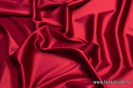 Шелк атлас стрейч (о) вишневый - итальянские ткани Тессутидея арт. 10-1254