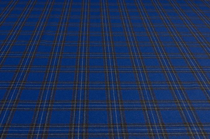 Костюмная клетка (н) сине-серо-коричневая Kiton - итальянские ткани Тессутидея арт. 05-3170