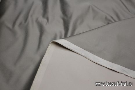 Шелк с хлопком дюшес (о) серый - итальянские ткани Тессутидея арт. 10-3135