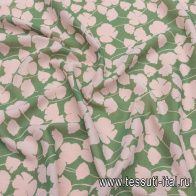 Батист (н) светло-розовый рисунок на зеленом - итальянские ткани Тессутидея арт. 01-6928