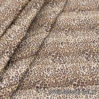 Плащевая стежка (н) бежево-коричневый звериный принт - итальянские ткани Тессутидея арт. 11-0431