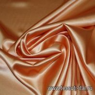 Шелк атлас стрейч (о) светло-оранжевый - итальянские ткани Тессутидея арт. 02-3748