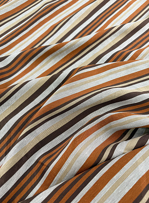 Лен (н) серо-бежево-коричневая полоска - в интернет-магазине тканей Тессутидея арт. 16-1152